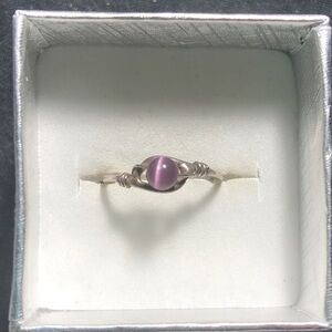 Cat’s Eye bead (Brown) Sterling Silver Ring